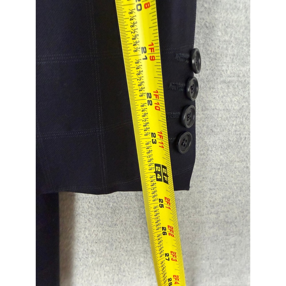 Mercury Super 120s Wool Blazer Navy Blue Windowpane Bespoke Sport Coat 42L - Picture 7 of 10